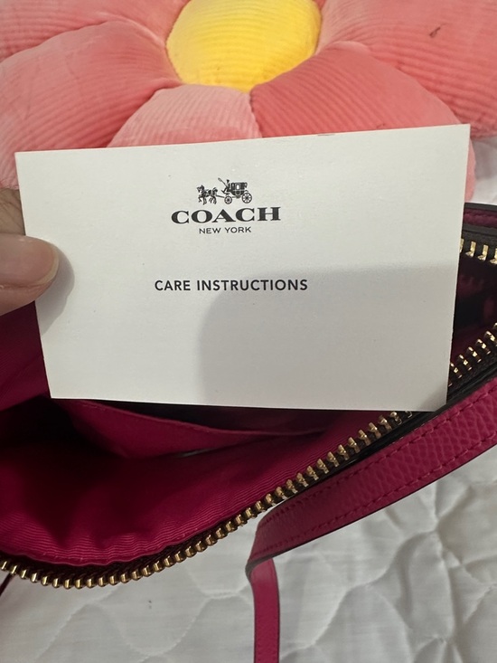Coach Brown Signature Crossbody with Pink Trim - Picture 8 of 11